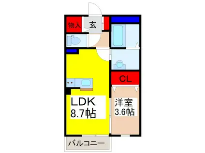 HITエルメゾン(1LDK/1階)の間取り写真