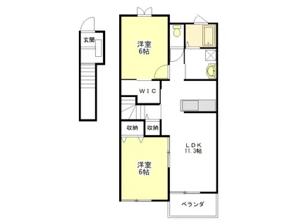 クレアII・III(2LDK/2階)の間取り写真