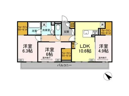 CASA SOLARE(3LDK/2階)の間取り写真