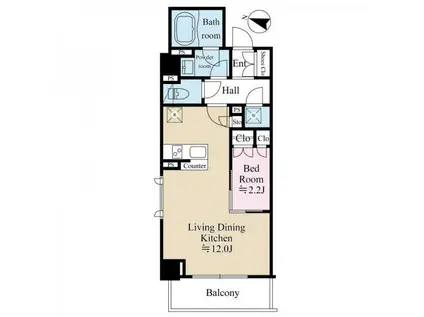 テラス都立大学(1LDK/2階)の間取り写真