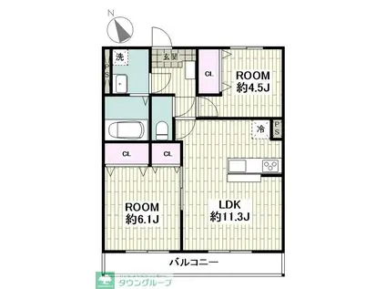 TRISTAR II(2LDK/1階)の間取り写真
