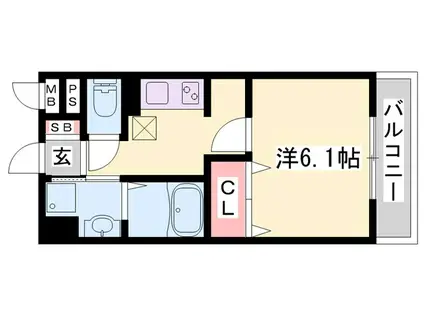 カーサ・フェリーチェ平田(1K/3階)の間取り写真