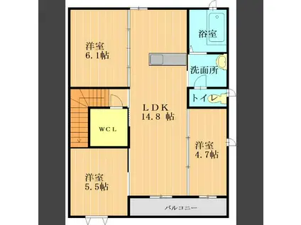 ドリームステーション(3LDK/2階)の間取り写真