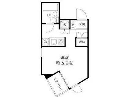 ドミトリー原町田(ワンルーム/3階)の間取り写真