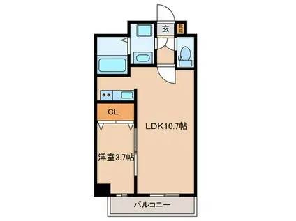 室見4丁目(1LDK/4階)の間取り写真