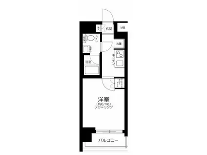 プレール・ドゥーク南品川(1K/3階)の間取り写真