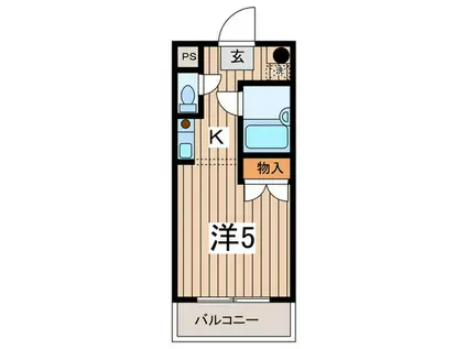 BLOOMHILL林間(1K/2階)の間取り写真