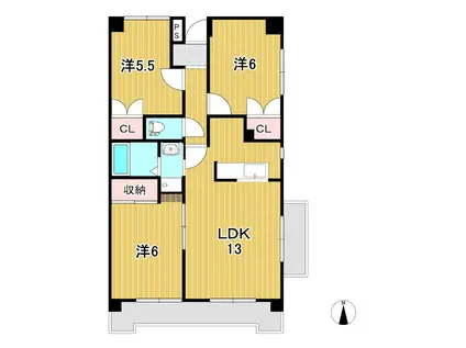 サンハイム千石(3LDK/4階)の間取り写真