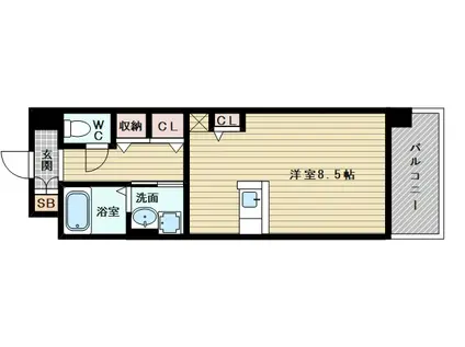 ルミナス上新庄(ワンルーム/7階)の間取り写真