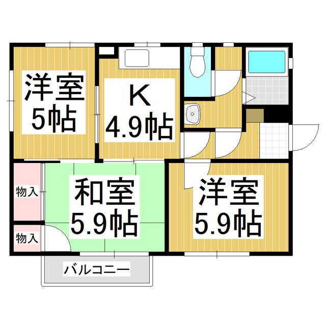 エスポアールSHODAV(3K/2階)の間取り写真