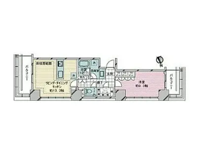 ローレルタワールネ浜松町(1LDK/4階)の間取り写真