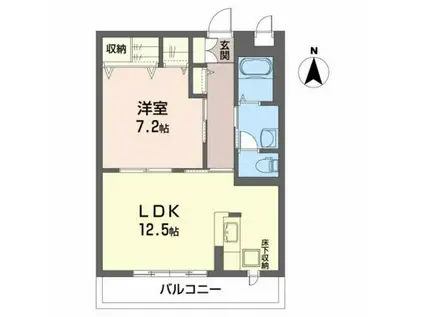 ヴィラさくら S(1LDK/1階)の間取り写真