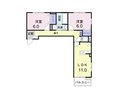 S コート・ハウス(2LDK/2階)の間取り写真