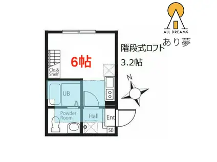 パックスマーレ(ワンルーム/1階)の間取り写真