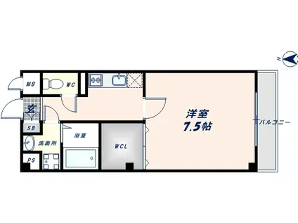 ピアチェーレC(1K/1階)の間取り写真