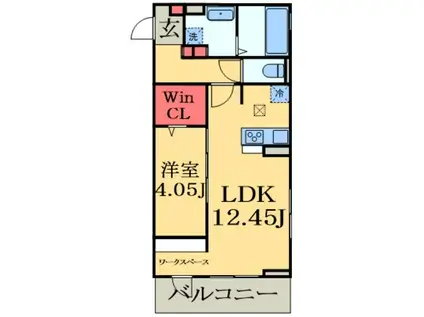 ソル ド レーブ アッシュ(1LDK/3階)の間取り写真