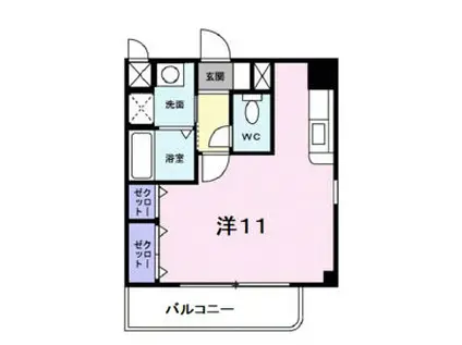 カーサ・コモド(1K/1階)の間取り写真