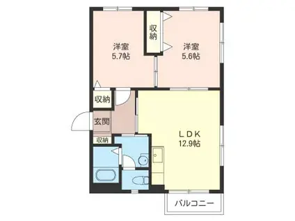 エンゼルハイムI(2LDK/1階)の間取り写真