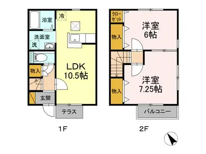 RHB御成台H(2LDK/1階)の間取り写真