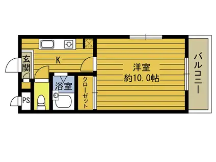 ブラッサムK(1K/3階)の間取り写真