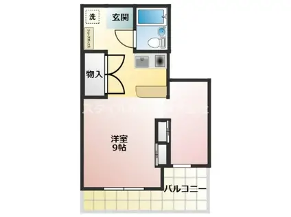 グラン・ドゥムール(1K/1階)の間取り写真