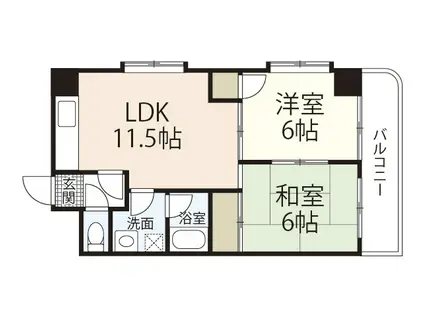 ドリームコートS(2LDK/6階)の間取り写真