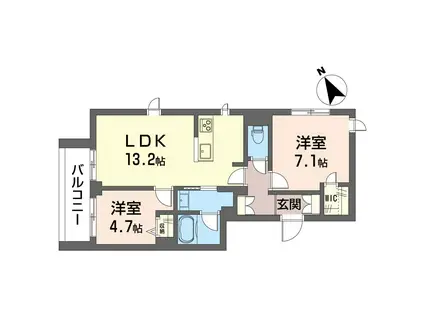 ハレステージ板橋(2LDK/2階)の間取り写真