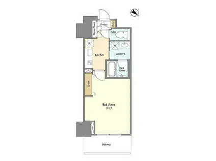 フロンティア新宿タワー(1K/23階)の間取り写真