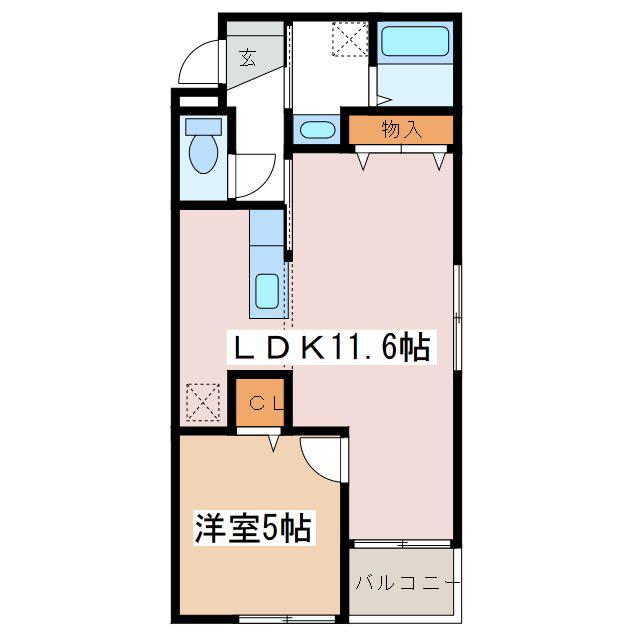 AJARI HOUSE(1LDK/1階)の間取り写真