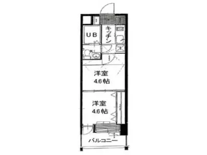 NO.47 PROJECT2100小倉駅 プロジェクト2100コクラ(2K/5階)の間取り写真