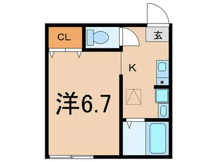 WING(1K/1階)の間取り写真