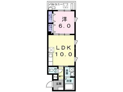 ヴェルヴェーヌ(1LDK/5階)の間取り写真