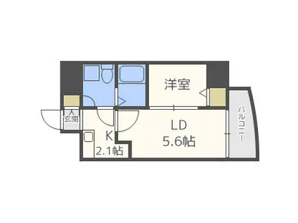 セレニテ上町台(2K/12階)の間取り写真