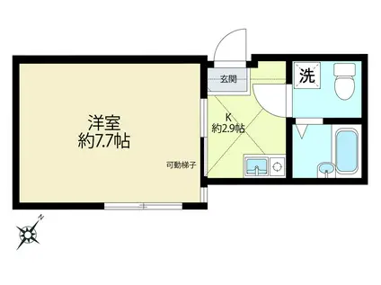 アプローズ(1K/2階)の間取り写真