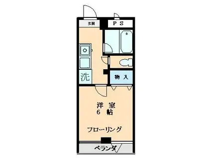 ルミエールアイ(1K/2階)の間取り写真