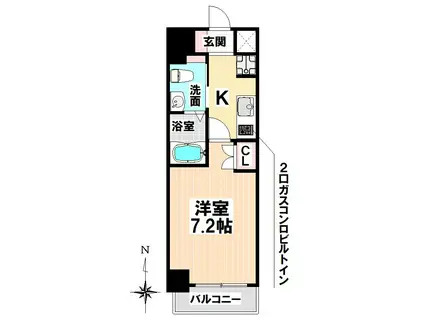 MARCHE I(1K/8階)の間取り写真