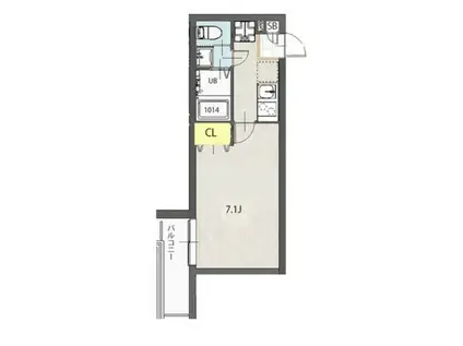 ミハス西横浜(1K/2階)の間取り写真