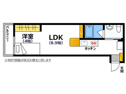 リヴィエール戸坂II(ワンルーム/3階)の間取り写真