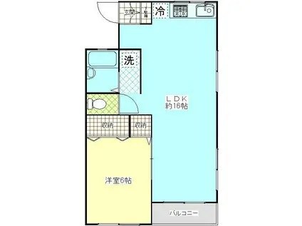 久里浜SKビル(1LDK/1階)の間取り写真