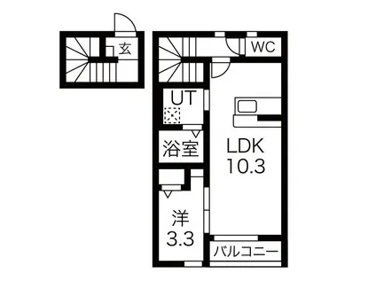 フォレルミエール(1LDK/2階)の間取り写真