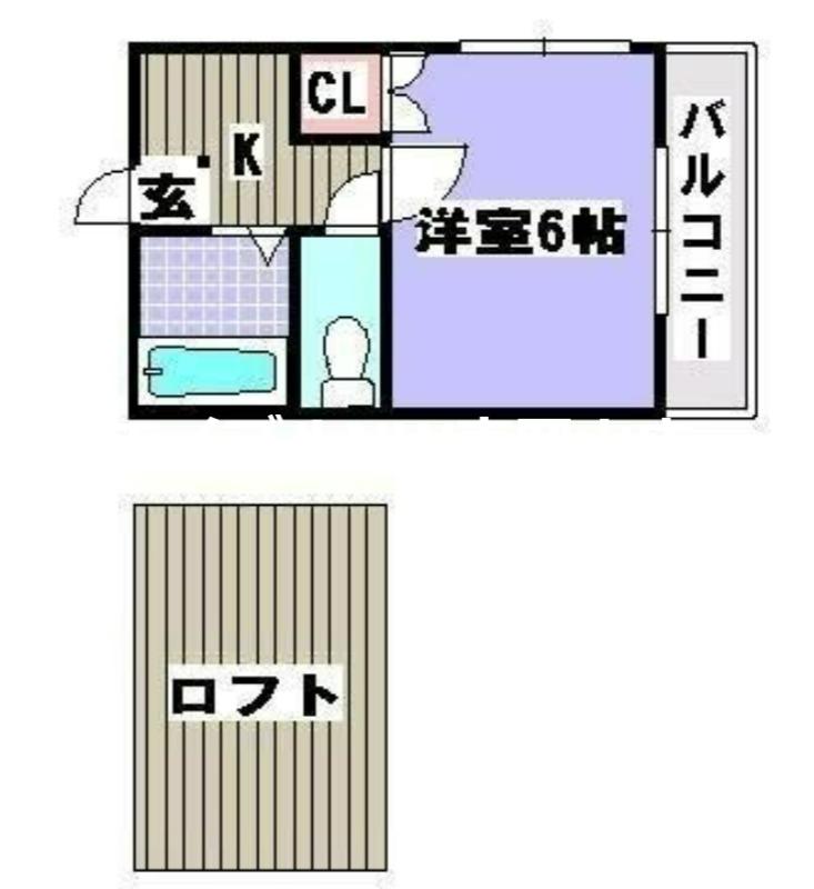 西川原プラトン(1K/1階)の間取り写真