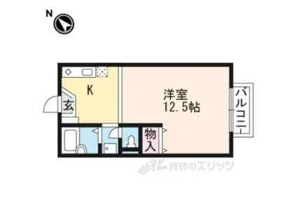 ブライトソレム(1K/1階)の間取り写真