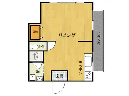 プチ・ボヌール(ワンルーム/1階)の間取り写真