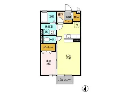 ROYALPARKHIMEKOABC(1LDK/2階)の間取り写真