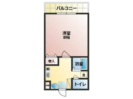 プレジール(1K/2階)の間取り写真