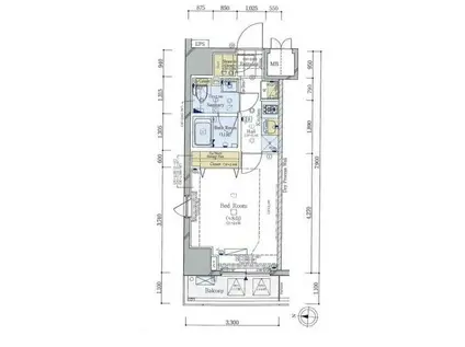 コンシェリア東京アクアヴェール(1K/8階)の間取り写真