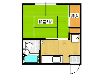 コーポ松原(1K/2階)の間取り写真