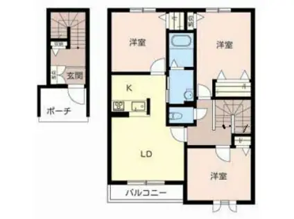グレイスコート伊保崎(3LDK/2階)の間取り写真