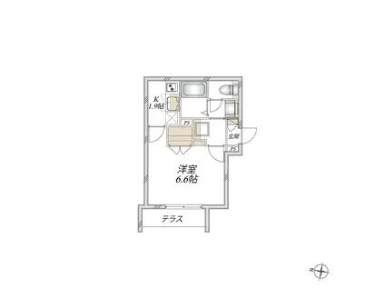 滝野川1丁目メゾン(1K/1階)の間取り写真