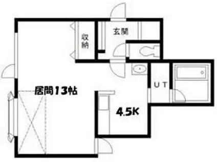 プレキャトランII(1K/2階)の間取り写真